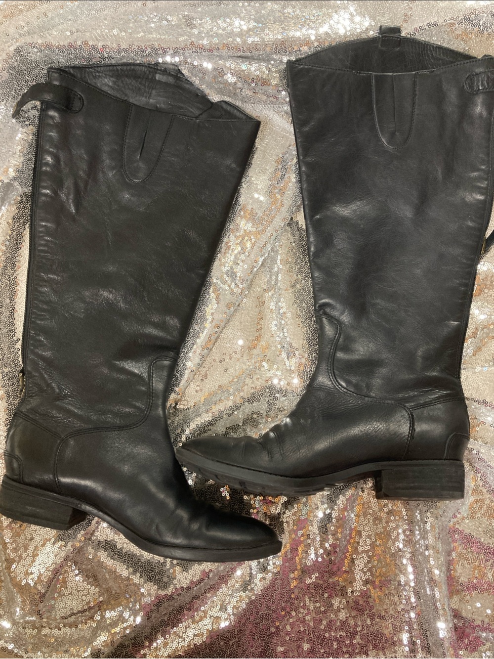 Sam Edelman Black Leather Penny Riding Boot Size 7.5 - Picture 8 of 14